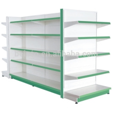 Top quality plain double side shelving,heavy duty shop rack,supermarket display shelf